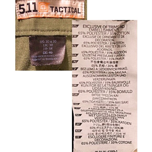 5.11 Tactical Cargo Pants – Men’s 30x30 – Olive Green - Picture 12 of 13